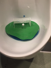 My friend said he scored at least  goals in the pisser I was lost until I went to take a piss