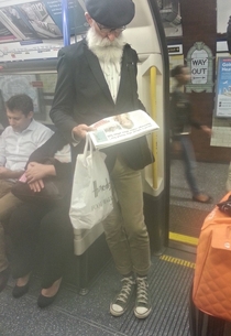 My friend saw the original hipster on the tube this morning