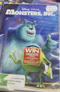 My friend that works in our media department did this to every copy of monsters inc
