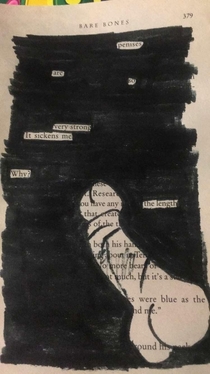 My GF just started doing blackout poetry