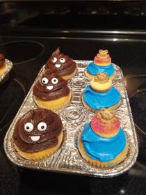 My GF wanted to make cupcakes for an upcoming pool party but her phone autocorrected to poop party and it became a thing Were prepared for both