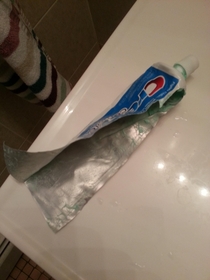 My girlfriend and I were waiting for each other to buy new toothpaste I thought I had won and came home to this