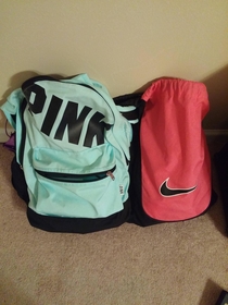 My girlfriend asked me to bring her her pink bag Ive never been more confused