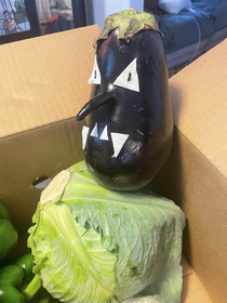 My girlfriend came home with a weird eggplant I had a vision