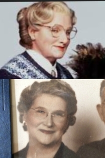 My girlfriends great grandma looks almost identical to Mrs Doubtfire