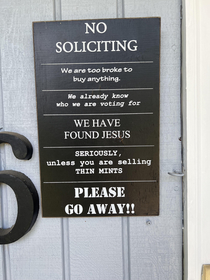 My Grandmothers No Soliciting sign