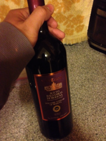 My grandpa brought some red wine to the party