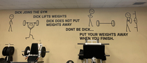 My gym got tired of people leaving weights out