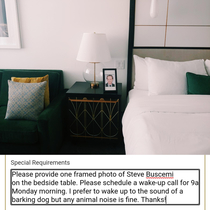 My hotel delivered on my framed photo of Steve Buscemi request