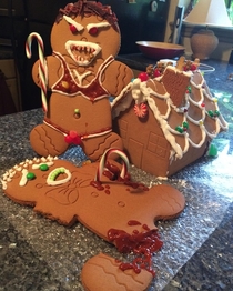 My husband helped out with the gingerbread man