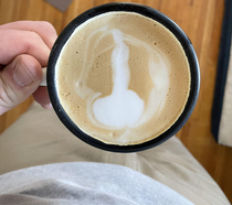 My husbands failed attempt at latte art And on International Womens Day of all days