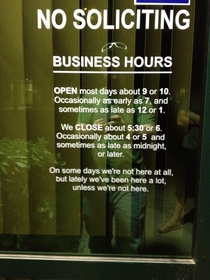 My IT office hours now posted on the front door