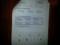 My kids homework I think the page designer has had enough