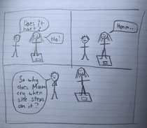 My little cousin drew this comic and Im wheezing
