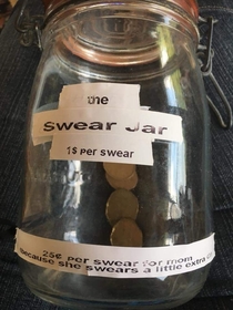 My little cousin made a swear jar