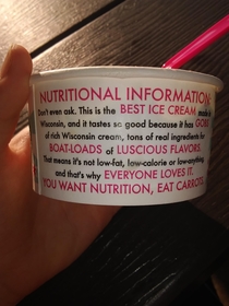 My local ice cream shop has this on their dishes