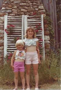 My mom thought it was appropriate to dress my sister and I like this in the late s Yeah I am the funny looking blonde one Why mom why
