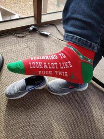 My moms Christmas socks