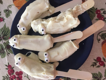 My mother-in-law made white chocolate penises for her grandkids Halloween Party