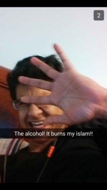 My Muslim best friend sent me this snapchat when he found out I was having a beer