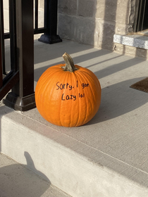 My neighbours pumpkin from Halloween still on their porch