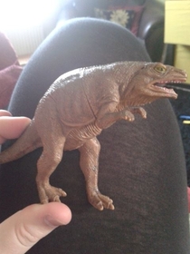 My nephew has a toy dinosaur which we call sneaky dinosaur because he looks rather f sneaky
