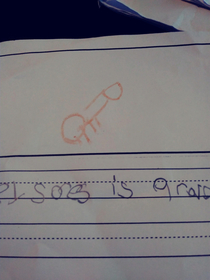 My nephew likes to draw dinosaurs on his school work