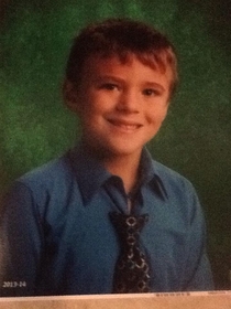 My nephew wanted to wear a tie for his school photo Like a boss