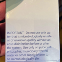 My new water filter seems to want it both ways