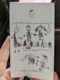 My niece drawing the familys zip lining adventures today