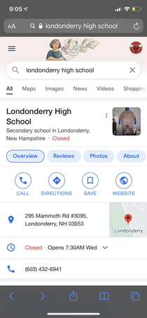 My old high schools google search was hacked