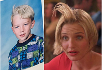 My older brothers cowlick when he was a kid looks like Cameron Diaz in Theres Something About Mary