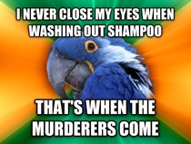 My paranoia has caused many a sore eyes after the shower