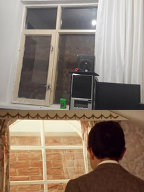 My room is like the mr Beans hotel room