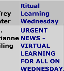 My school misspelled virtual and put ritual learning