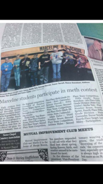 My sister from a small town in Missouri sent me a photo of a local newspaper typo