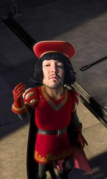 My SO needed to give her wig a haircut so I was the head to use it was giving Farquaad