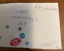 My son got a Valentines Day card from a girl at school its sending mix messages The older sister helped the mom explained