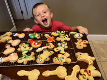 My son wanted to make cookies for when Santa comes but we only had two kinds of cookie cutters in the house Pretty sure this might put us on the naughty list
