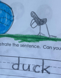 My sons drawing of a DUCK