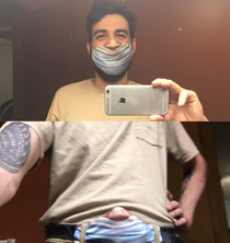 My stupid dicknose mask also doubles as an awkward belt buckle