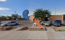 My submission for shitty hometown sculptures The Falling Meteor in Winslow AZ