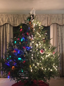 My wife and I dont agree on how to decorate a tree  years ago we started this as a joke and it is still going strong