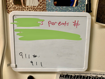 My wife and I finally went out for the first time since our daughter arrived in September She left her parents contact info on the fridge in case we couldnt be reached I contributed