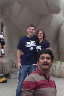 My wife and I got photobombed at a Tigers game I died laughing looking at my pics the next day