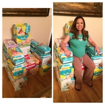 My wife and I had our baby shower today we didnt know what to do with all the diapers we got