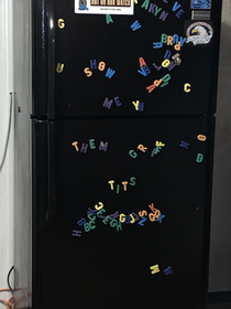 My wife and I inherited a second fridge for our utility room It came with magnet letters How many days until she notices