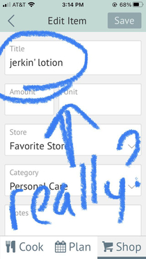 My wife asked me to add Jergens lotion to the shopping list