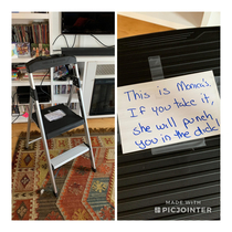 My wife didnt appreciate me borrowing the step ladder for work She bought another one and it now bears a warning