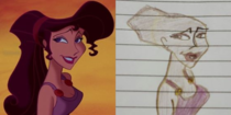 My wife drew Meg from Hercules without hair